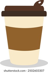 Flat coffee mug clipart vector illustration isolated