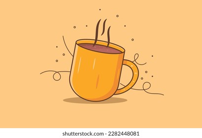 Flat Coffee Mug Vector Illustrator