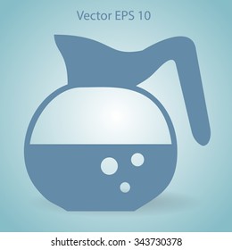 Flat coffee pot icon