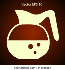 Flat coffee pot icon