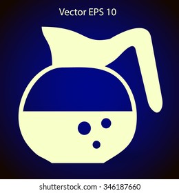 Flat coffee pot icon