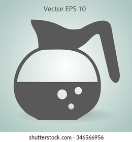 Flat coffee pot icon