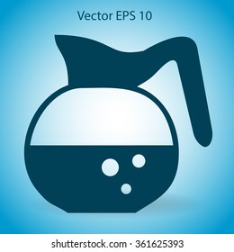 Flat coffee pot icon