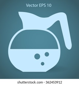 Flat coffee pot icon