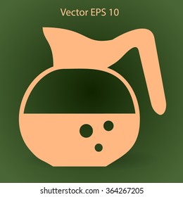 Flat coffee pot icon