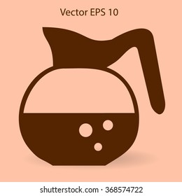 Flat coffee pot icon