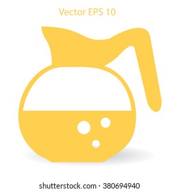 Flat coffee pot icon