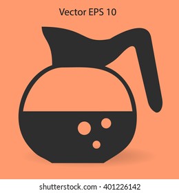 Flat coffee pot icon