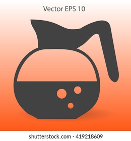 Flat coffee pot icon