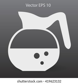 Flat coffee pot icon