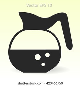 Flat coffee pot icon
