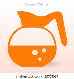 Flat coffee pot icon