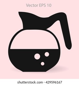 Flat coffee pot icon