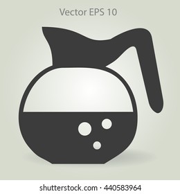 Flat coffee pot icon