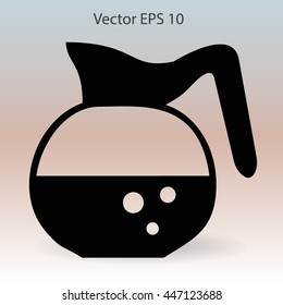 Flat coffee pot icon