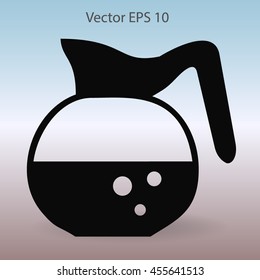 Flat coffee pot icon