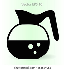 Flat coffee pot icon
