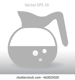 Flat coffee pot icon
