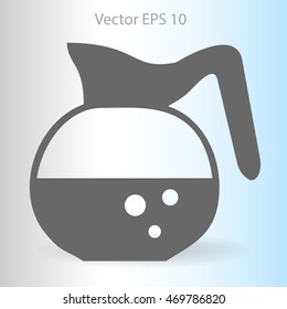 Flat coffee pot icon