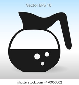 Flat coffee pot icon