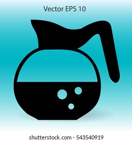 Flat coffee pot icon