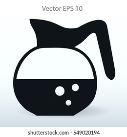 Flat coffee pot icon