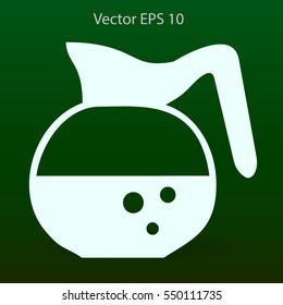 Flat coffee pot icon