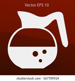 Flat coffee pot icon