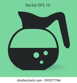 Flat coffee pot icon