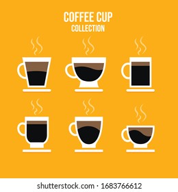 Flat coffee set. Vector illustration