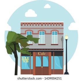 flat coffee shop illustration in vector formate
