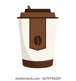 Ilustración plana de diseño de taza de café para llevar