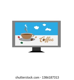 Flat Coffee TV illustration design 
