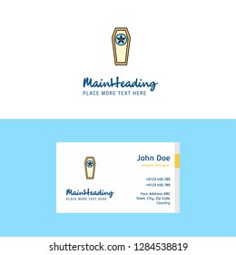 Flat Coffin  Logo and Visiting Card Template. Busienss Concept Logo Design