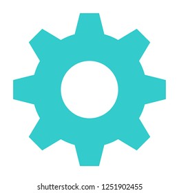 Flat cog icon gear sign cogwheel interface button. Multimedia audio video movie icons. Vector illustration a graphic element for web internet design