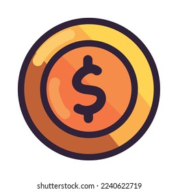 flat coin design over white