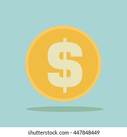 Flat coin icon