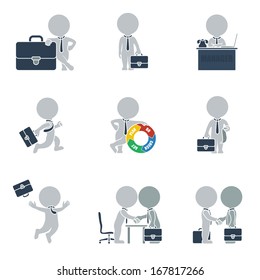 Flat collection of people on business. Vector illustration.