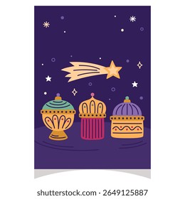 coleção plana reyes magos design vetorial