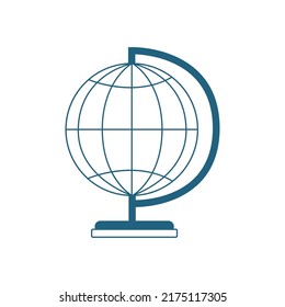 flat college globe world over white