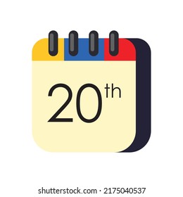 flat colombian calendar with 20th