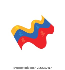 flat colombian waving flag design over white