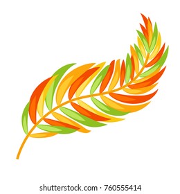 Flat color abstract leaf silhouette on white background