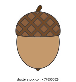 Flat color acorn icon