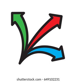 Flat color arrow icon
