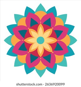 flat color aura flow mandala design