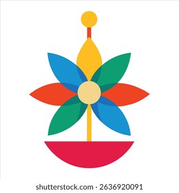 flat color balance harmony mandala design