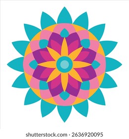 flat color bliss aura mandala design