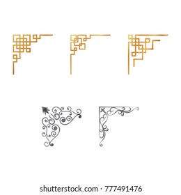 Flat color border icon set