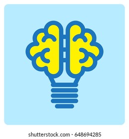 Flat color brain icon
